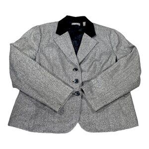Kate Hill Jacket Womens 18 Tweed Blazer Black Lapel Office Plus Size Fashion